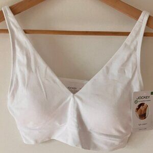 NWT Jockey Light Support Seamfree Bralette Size L White Convertible Straps
